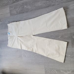 Banana Republic Soft Cream Wide-Leg Trousers